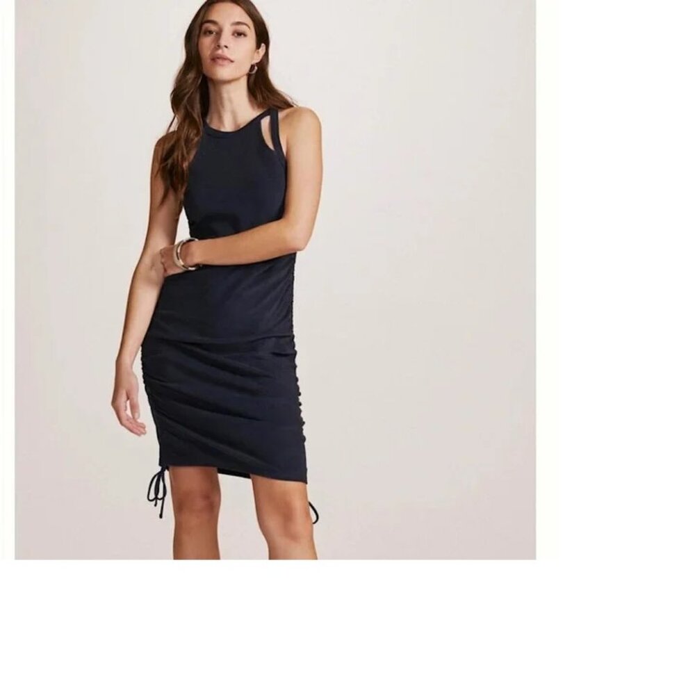Daily Practice by Anthropologie Strappy Terry Mini Dress in Navy. Size M